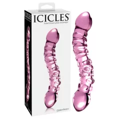 Icicles No. 55 - gode double entrée G-spot - verre rose