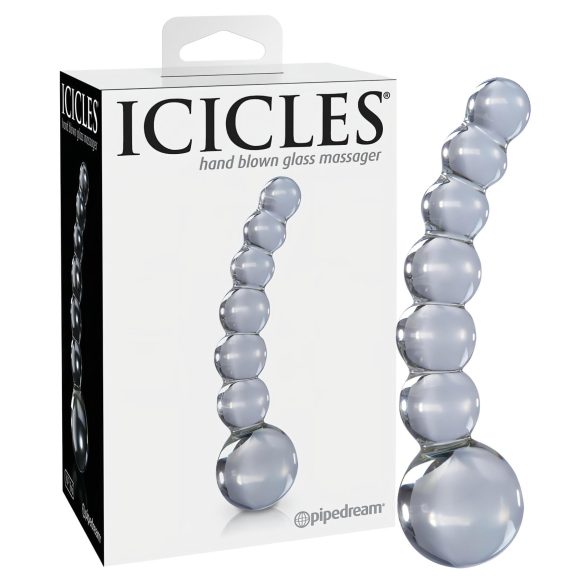 Icicles No. 66 - gode courbé à boules - verre transparent