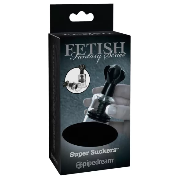 Fetish Super Suckers - pompe à succion tétons - noir transparent
