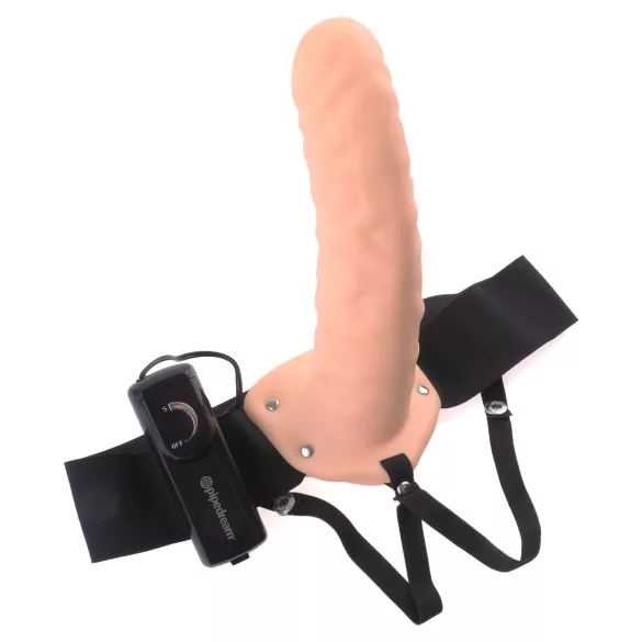 Fetish Strap-On 8 - gode ceinture creux vibrant - couleur chair