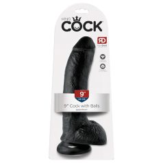 King Cock - gode ventouse avec testicules - 23cm - noir