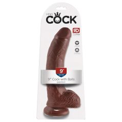   King Cock - gode ventouse avec testicules - réaliste 23cm marron