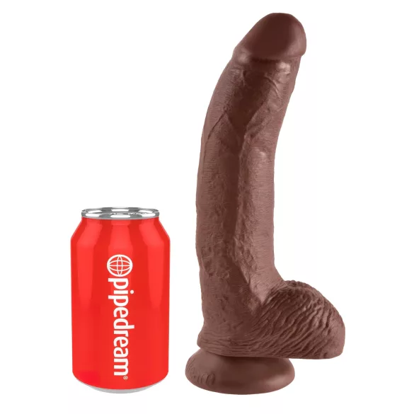 King Cock - gode ventouse avec testicules - réaliste 23cm marron