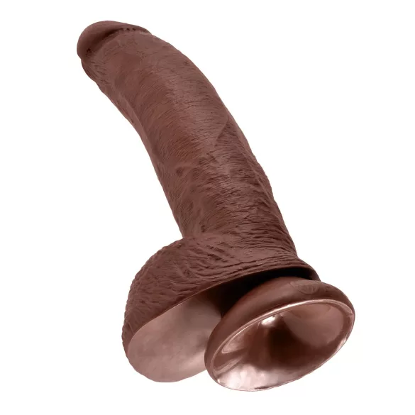 King Cock - gode ventouse avec testicules - réaliste 23cm marron