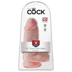   King Cock - gode ventouse avec testicules 23cm - réaliste beige