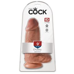 King Cock - gode ventouse réaliste 23cm - couleur foncée