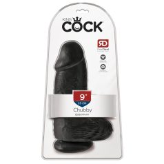 King Cock - godemichet ventouse avec testicules - 23cm noir