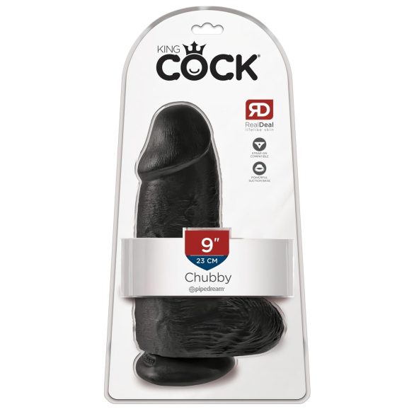 King Cock - godemichet ventouse avec testicules - 23cm noir