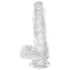 King Cock - godemichet réalisme avec ventouse et testicules - 15cm transparent