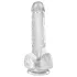 King Cock - godemichet réalisme avec ventouse et testicules - 15cm transparent
