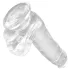 King Cock - godemichet réalisme avec ventouse et testicules - 15cm transparent