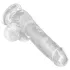 King Cock - godemichet réalisme avec ventouse et testicules - 15cm transparent