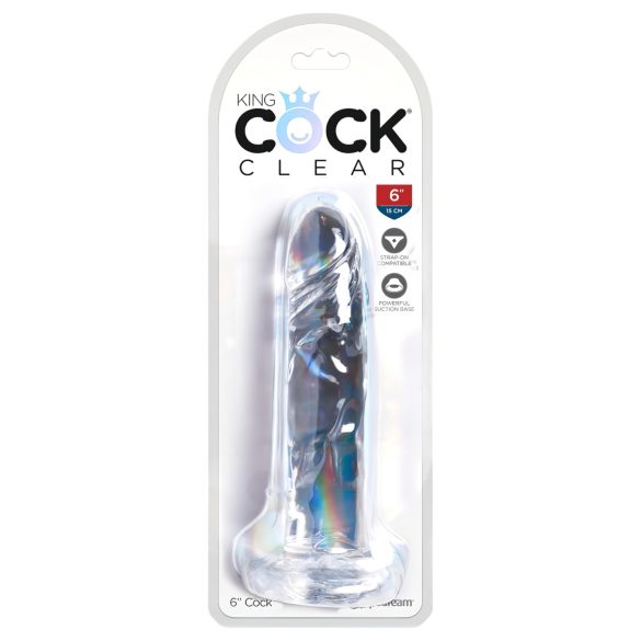 King Cock - gode ventouse réaliste translucide - 15 cm