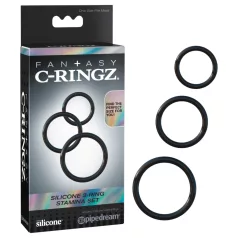 Fantasy C-Ringz - anneau pénien lot de 3 - silicone noir
