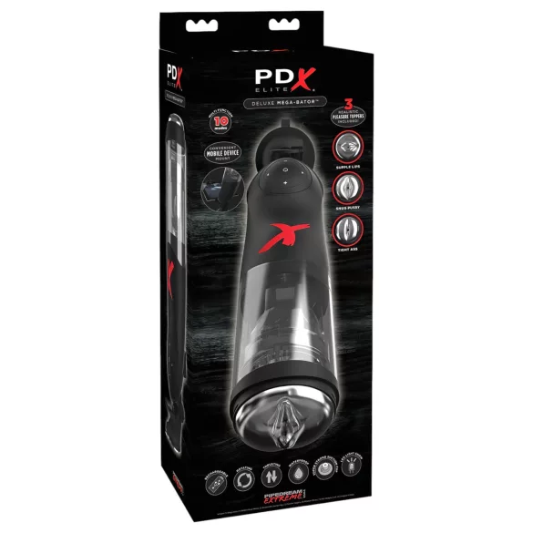 PDX Mega-Bator - masturbateur automatique rotatif et va-et-vient - noir