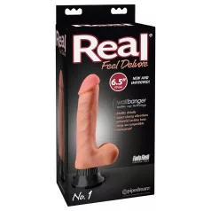   Real Feel Deluxe No.1 - gode réaliste avec testicules - vibration