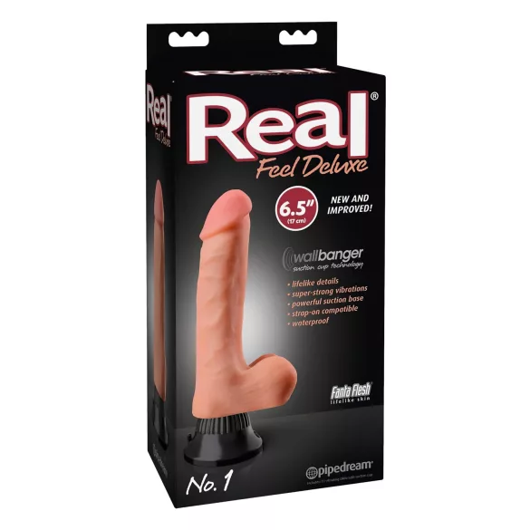 Real Feel Deluxe No.1 - gode réaliste avec testicules - vibration