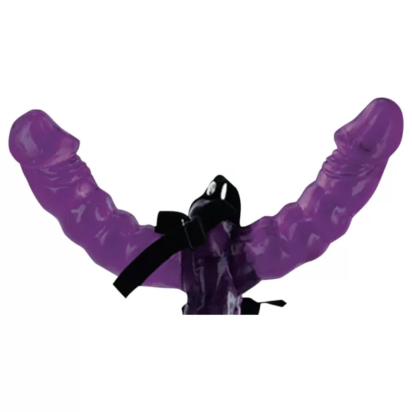 Fetish - gode double ceinture harnais - silicone noir
