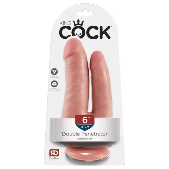 King Cock - double pénétrateur réaliste - double godemichet - couleur chair