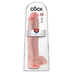   King Cock 15 - gode ventouse avec testicules - réaliste 38cm - couleur chair