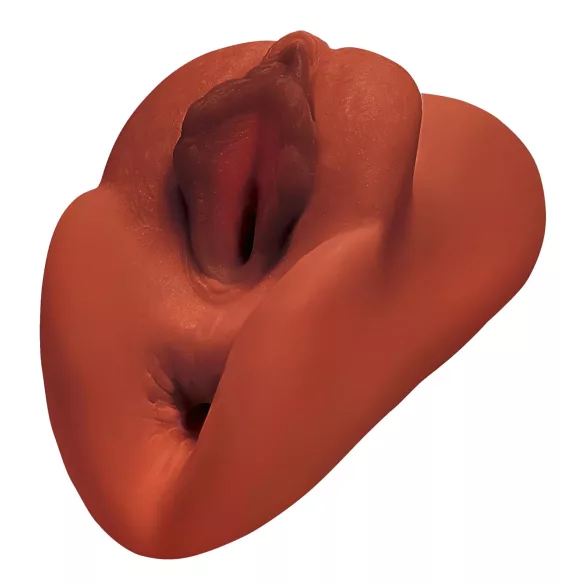 PDX - Masturbateur double entrée réaliste 2en1 - marron