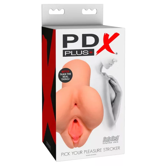 PDX Pick Your Pleasure - masturbateur réaliste 2‑en‑1 (naturel)