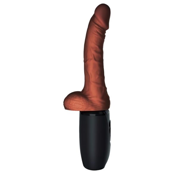 King Cock Plus - gode vibrant réaliste avec testicules 19 cm - marron