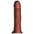 King Cock Plus - gode vibrant réaliste avec testicules 19 cm - marron