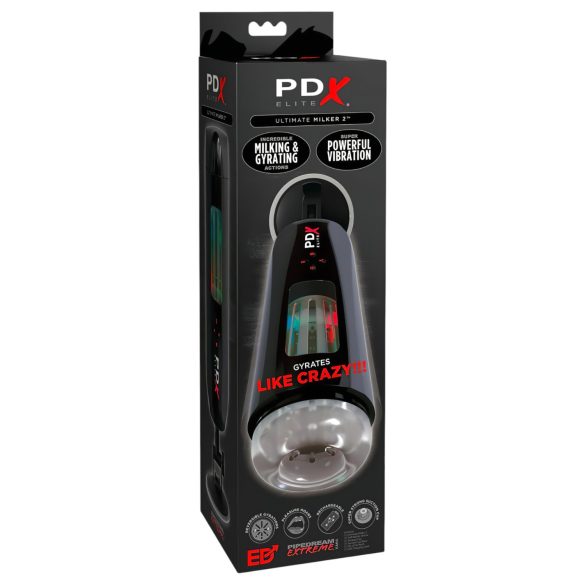 PDX Ultimate Milker 2 - Masturabateur rotatif rechargeable (noir)