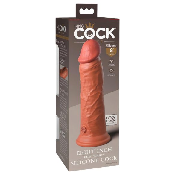King Cock Elite 8 - gode ventouse réaliste 20 cm - couleur foncée
