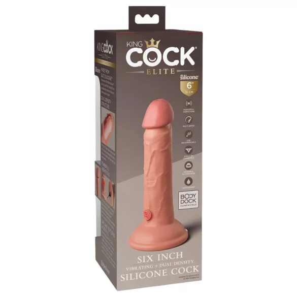 King Cock Elite 6 - vibromasseur à ventouse (15 cm) - couleur chair