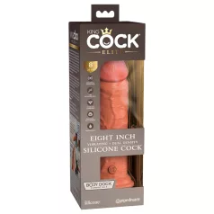   King Cock Elite 8 - gode vibrant réaliste 20 cm - silicone marron foncé