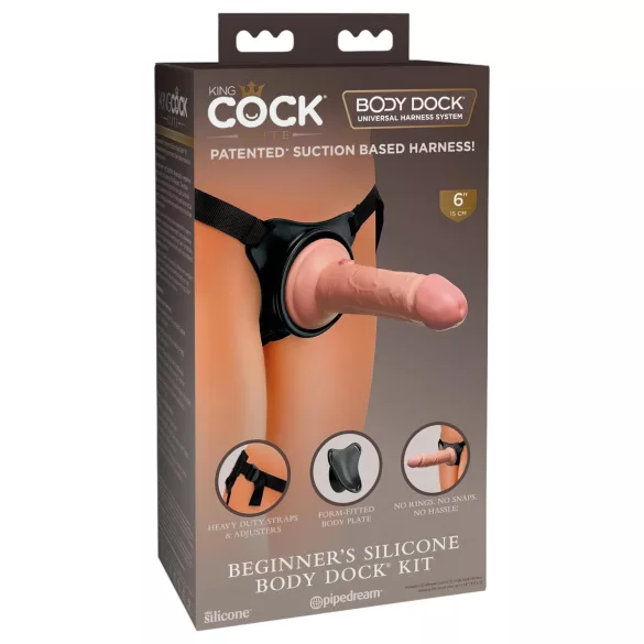 King Cock Elite Beginner's - gode ceinture débutant - réaliste - couleur chair
