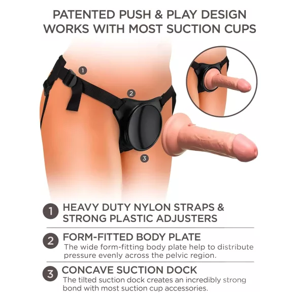 King Cock Elite Beginner's - gode ceinture débutant - réaliste - couleur chair