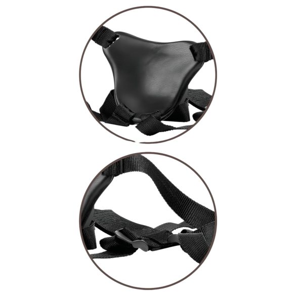 King Cock Elite Comfy - gode ceinture confortable avec harnais - silicone noir