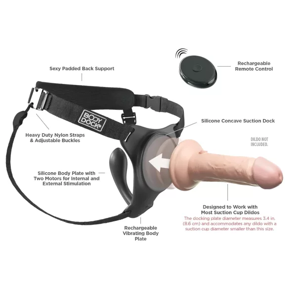 Body Dock - Harnais gode réaliste G-spot & Silexd 7 - silicone