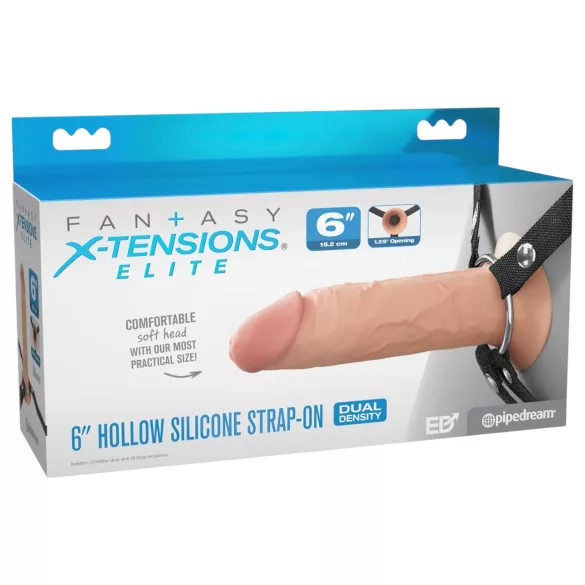 X-TENSION Elite - gode creux à harnais (couleur chair)
