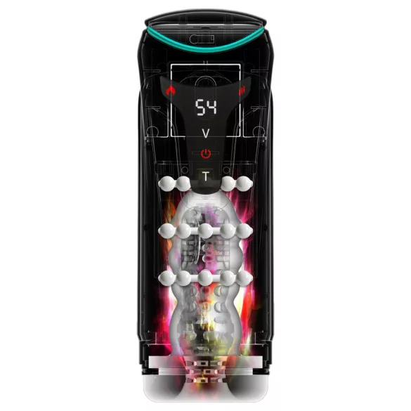 PDX Elite Moto-Bator Pro - masturbateur automatique chauffant perlé - noir