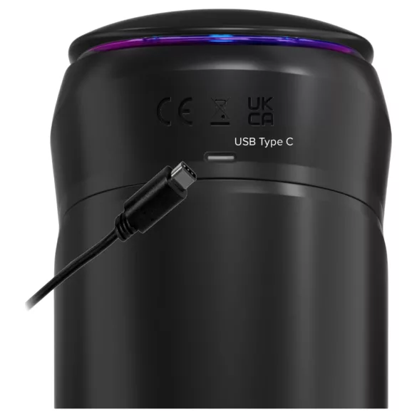 PDX Elite Moto-Bator Pro - masturbateur automatique chauffant perlé - noir