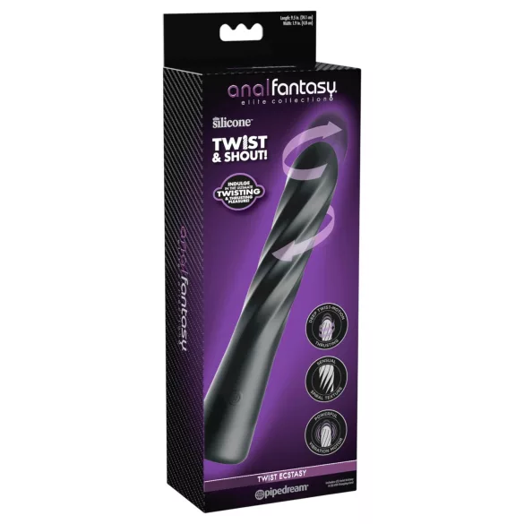 Anal Fantasy Twist Ecstasy - vibromasseur anal rotatif et à va-et-vient (noir)