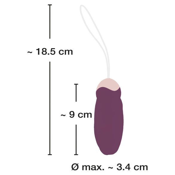 Javida - œuf vibrant perles rotatives télécommande sans fil - violet