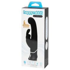   Happyrabbit point G - vibromasseur rechargeable noir avec stimulateur clitoridien