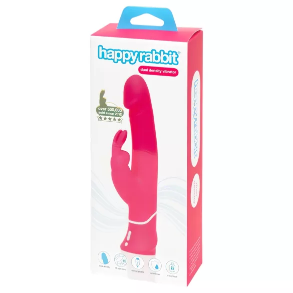 Happyrabbit - vibromasseur rabbit waterproof - double densité - silicone rose