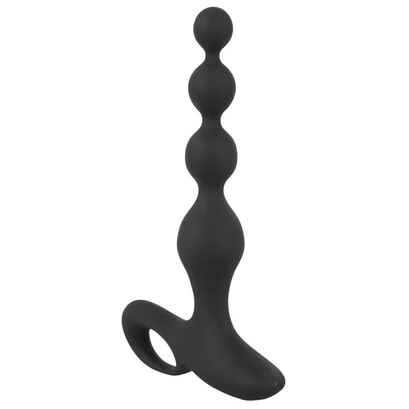 Black Velvets - plug anal vibrant à perles - silicone noir
