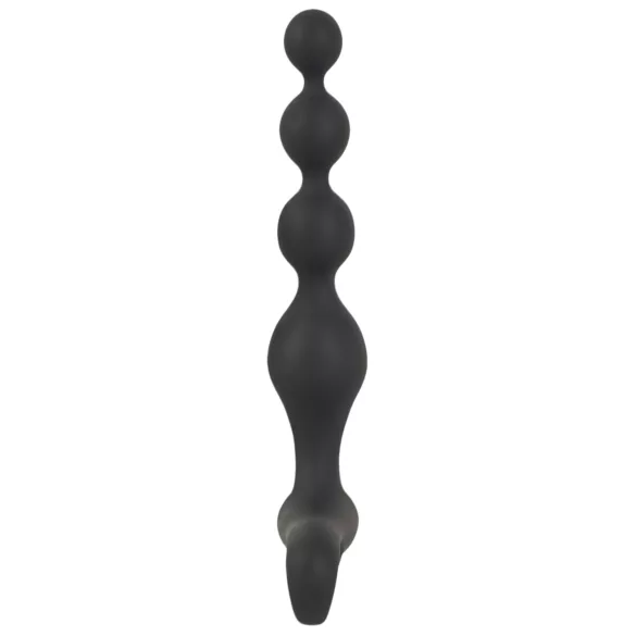 Black Velvets - plug anal vibrant à perles - silicone noir