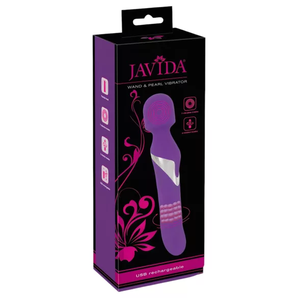 Javida Wand & Pearl - vibromasseur 2en1 - puissant - violet