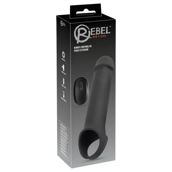 Rebel - gaine pénienne vibrant sans fil rechargeable - silicone noir