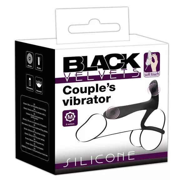 Black Velvets - vibromasseur couple 2en1 et cockring rechargeable - noir