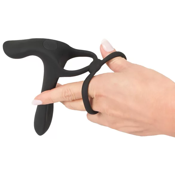 Black Velvets - vibromasseur couple 2en1 et cockring rechargeable - noir