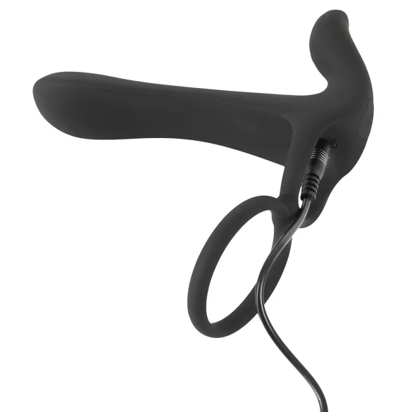 Black Velvets - vibromasseur couple 2en1 et cockring rechargeable - noir